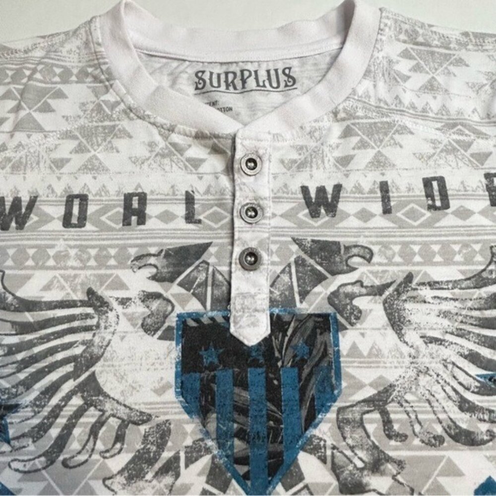 Boys Surplus Large White/Gray Short Sleeve T-shirt - Picture 3 of 9